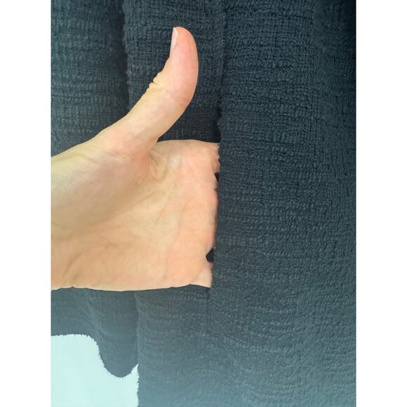 Dr2 By Daniel Rainn Black Open Front‎ Textured Jacket with Pockets Size Small - Picture 5 of 11